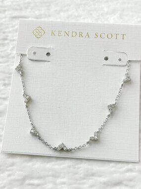 Kendra Scott Silver Pavé Station Chain Necklace
